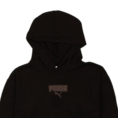 Puma Boys Black Pullover Hoodie 14-16 Years Regular Fit Fleece Sweatshirt