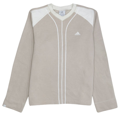Adidas Boys Beige V-Neck Pullover Sweatshirt Size 176 Long Sleeve