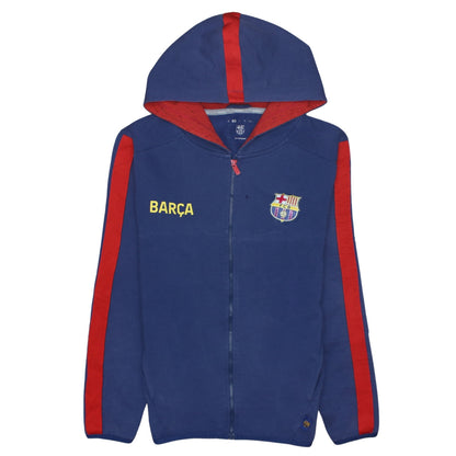 Mens UK Size XL FC Barcelona Blue Full Zip Hoodie