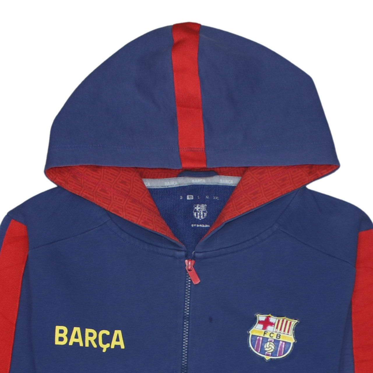 Mens UK Size XL FC Barcelona Blue Full Zip Hoodie