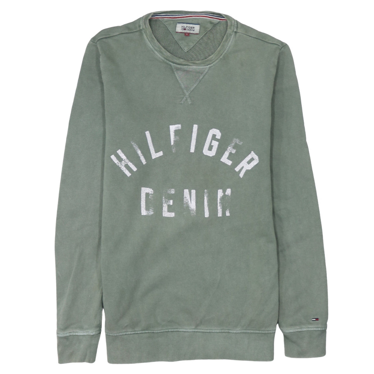 Mens UK Size S Tommy Hilfiger Green Pullover Sweatshirt