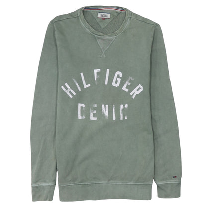 Mens UK Size S Tommy Hilfiger Green Pullover Sweatshirt