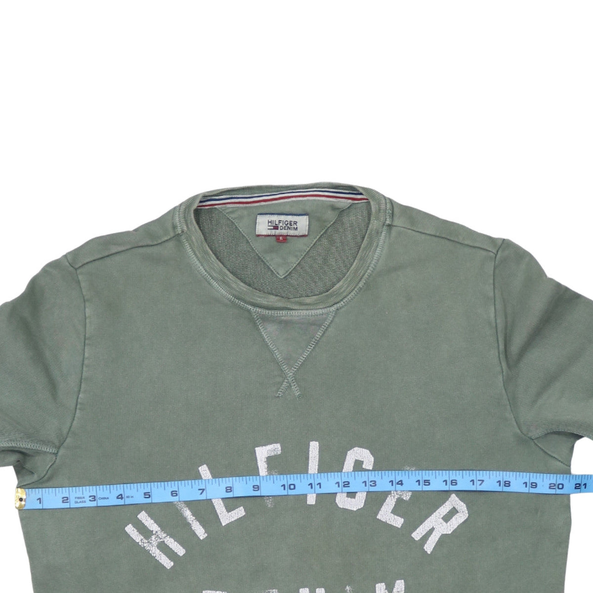 Mens UK Size S Tommy Hilfiger Green Pullover Sweatshirt