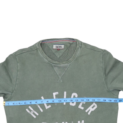 Mens UK Size S Tommy Hilfiger Green Pullover Sweatshirt