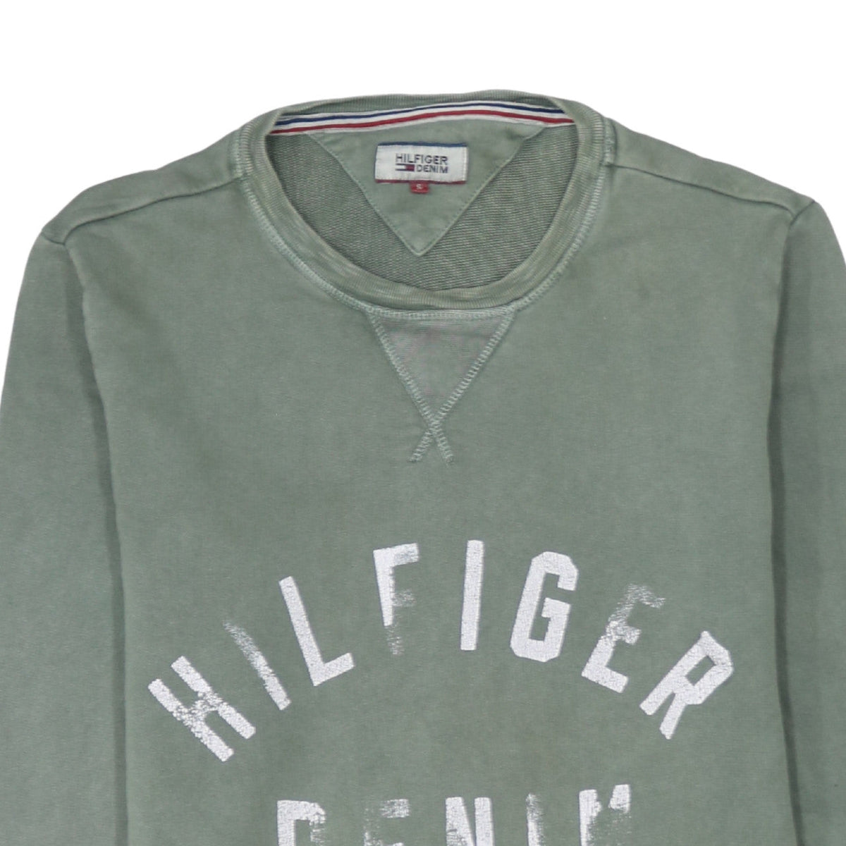Mens UK Size S Tommy Hilfiger Green Pullover Sweatshirt