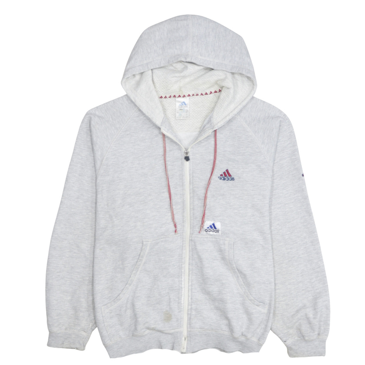 Womens UK Size M adidas Grey Full Zip Hoodie