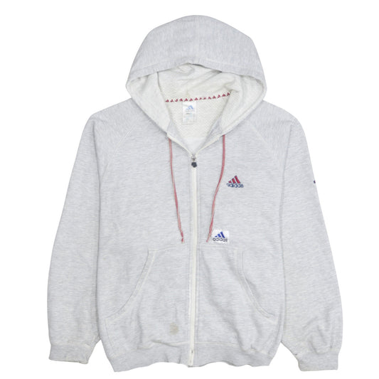 Womens UK Size M adidas Grey Full Zip Hoodie
