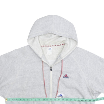 Womens UK Size M adidas Grey Full Zip Hoodie