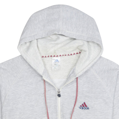 Womens UK Size M adidas Grey Full Zip Hoodie