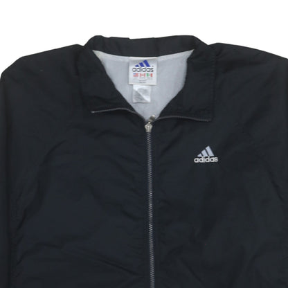 Adidas Mens Black L Windbreaker Zip Jacket Lightweight Sportswear