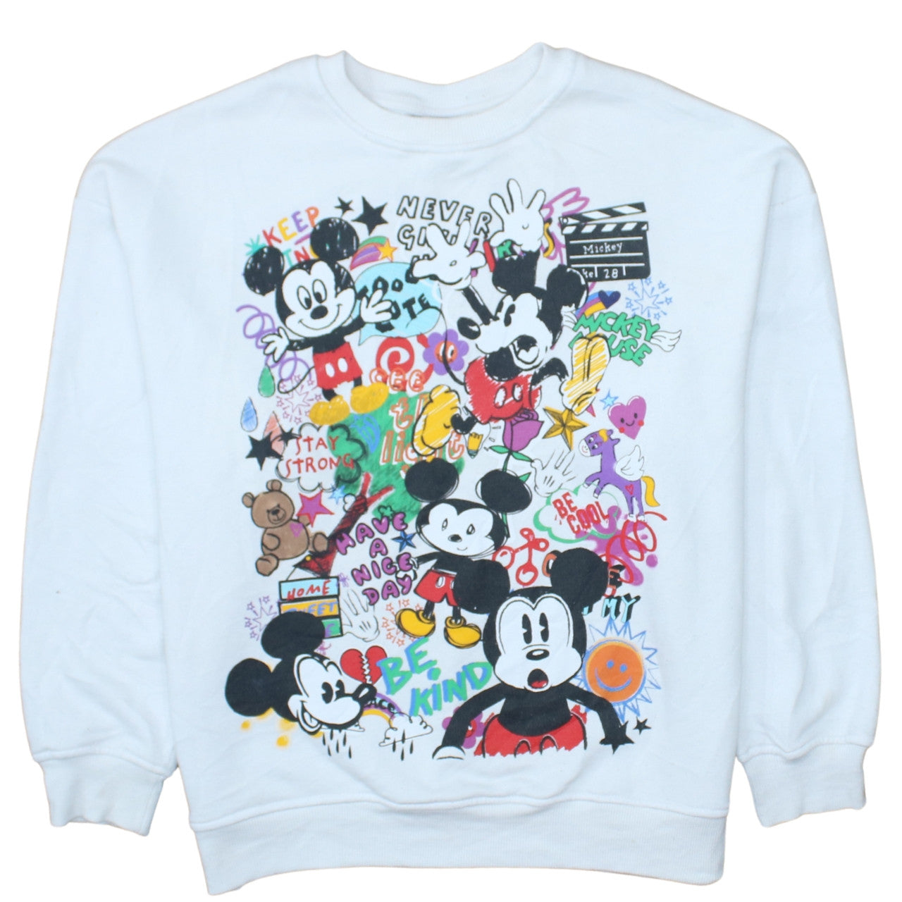Womens UK Size 10/12 Primark White Pullover Sweatshirt