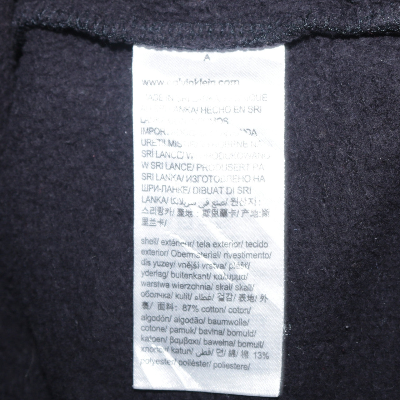 Mens UK Size S Calvin Klein Black Full Zip Hoodie