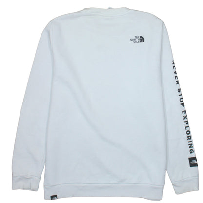 The North Face Womens White Cotton Blend Crew Neck Sweatshirt L