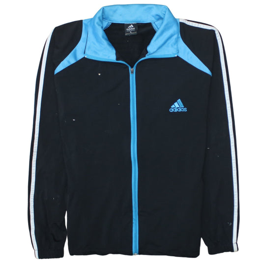 Adidas Men's Black Blue XL Track Jacket Full Zip Retro Sports Top