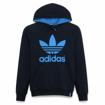 Adidas Men's Black XL Pullover Hoodie with Blue Logo