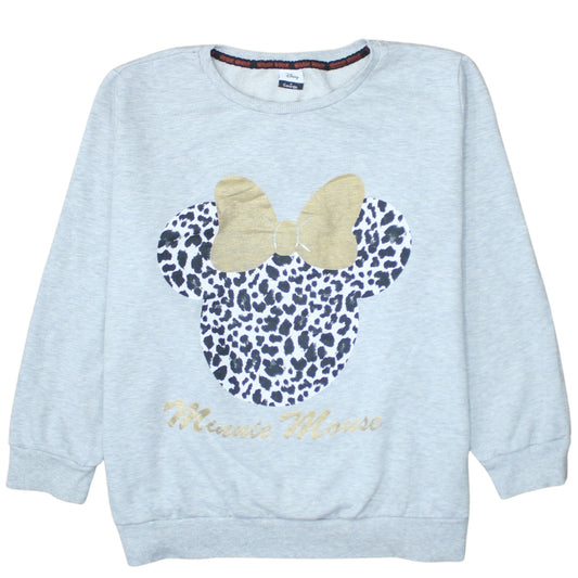 Disney at George Girls Grey Minnie Mouse Animal Print Pullover Sweatshirt XL