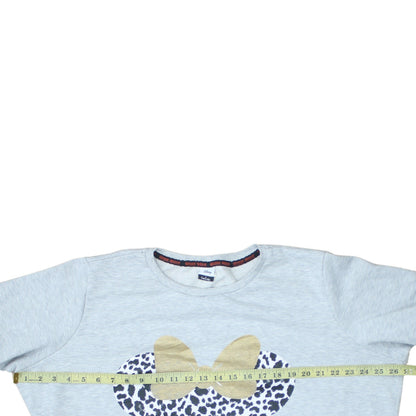 Disney at George Girls Grey Minnie Mouse Animal Print Pullover Sweatshirt XL