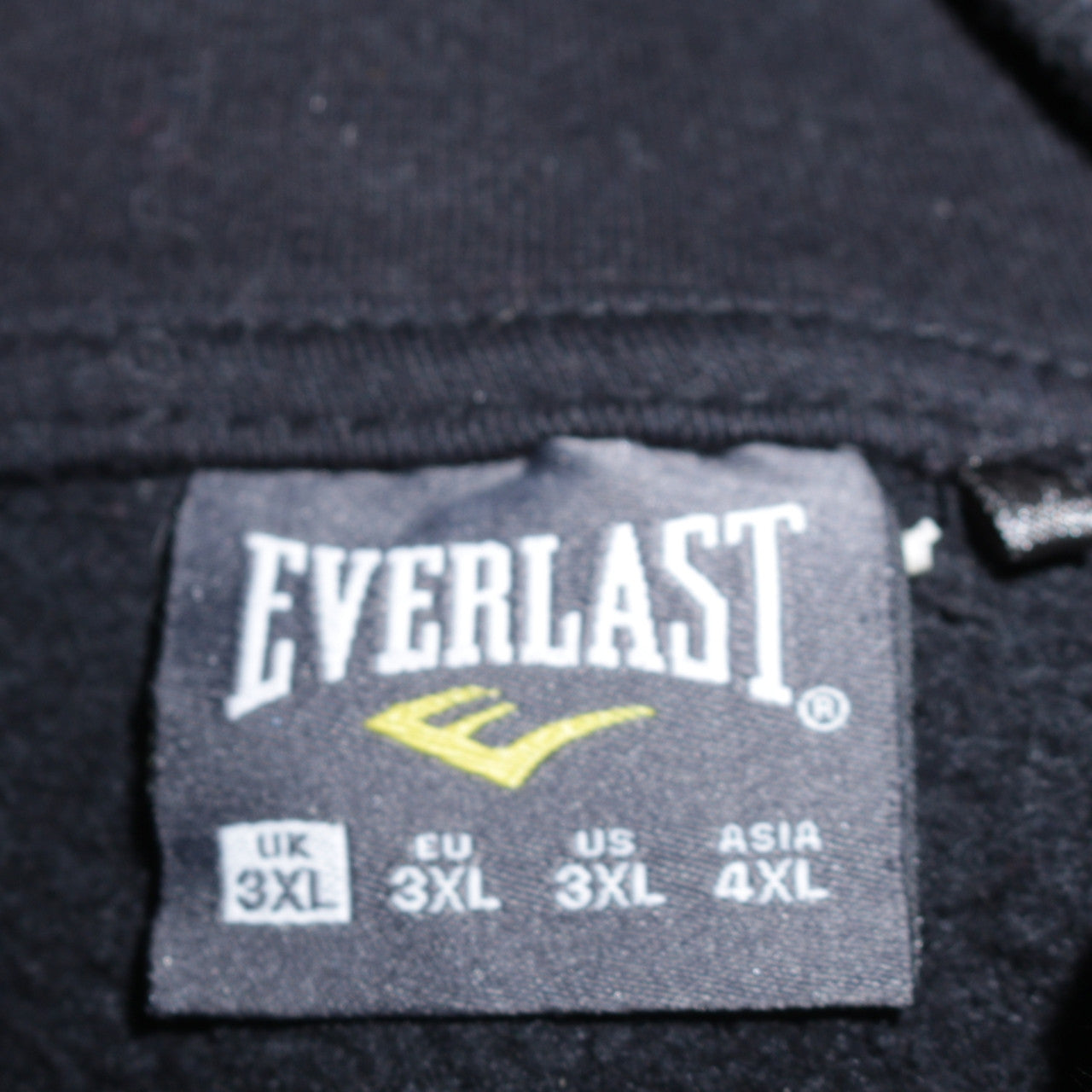 Mens UK Size 3XL Everlast Black Pullover Hoodie