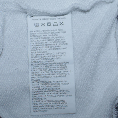 Puma Womens White Blue Size 10 Crew Neck Pullover Sweatshirt