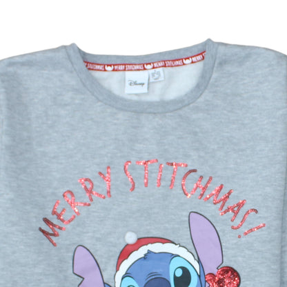 Disney Women Grey Christmas Stitch Sweatshirt Size S