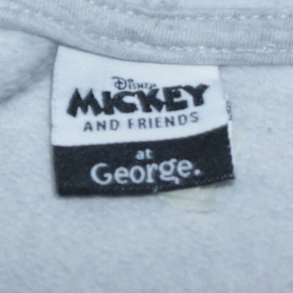 Disney Mickey & Friends Grey Hoodie Women 12-14 Medium Pullover