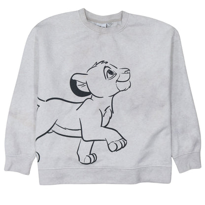 Disney Women Grey Sweatshirt L Lion King Simba Print Pullover