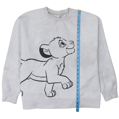 Disney Women Grey Sweatshirt L Lion King Simba Print Pullover
