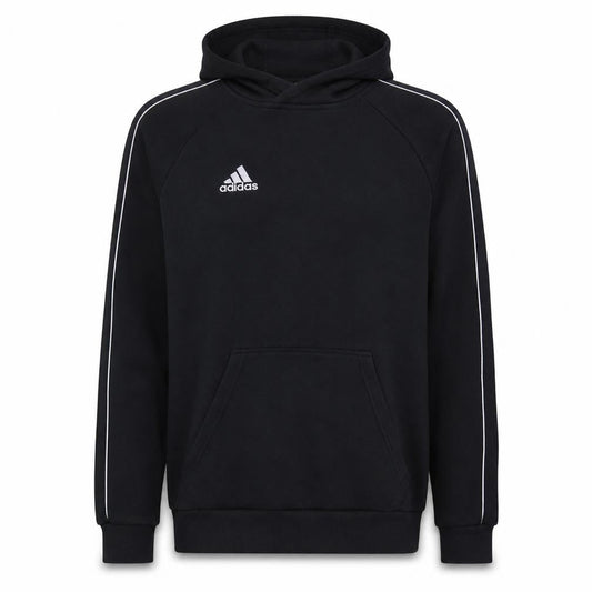 Front view of Adidas Men's Black Pullover Hoodie Small Fleece Sportswear