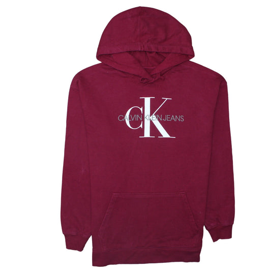 Mens UK Size XS Calvin Klein Jeans Red Pullover Hoodie