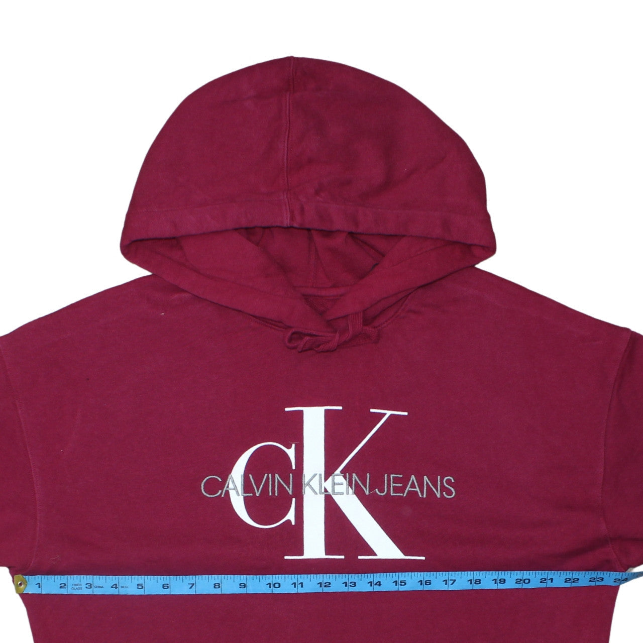 Mens UK Size XS Calvin Klein Jeans Red Pullover Hoodie