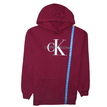 Mens UK Size XS Calvin Klein Jeans Red Pullover Hoodie