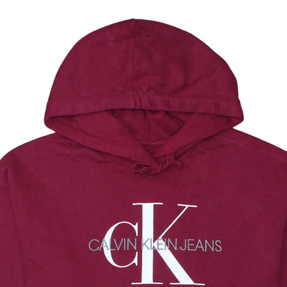 Mens UK Size XS Calvin Klein Jeans Red Pullover Hoodie