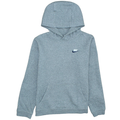 Nike Boys Grey Pullover Hoodie XL Fleece Regular Fit Logo Sweatshirt