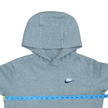 Nike Boys Grey Pullover Hoodie XL Fleece Regular Fit Logo Sweatshirt