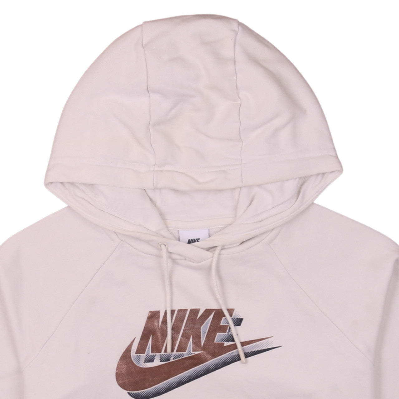 Womens UK Size S Nike Beige Pullover Hoodie