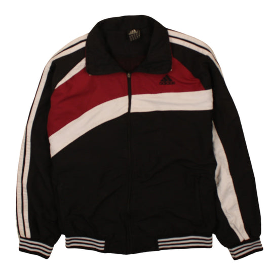 adidas Mens Black Red 2XL Bomber Jacket Full Zip Sportswear