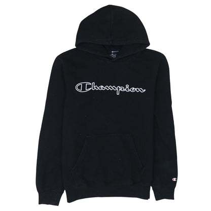 Champion Men's Black Medium Pullover Hoodie with Logo