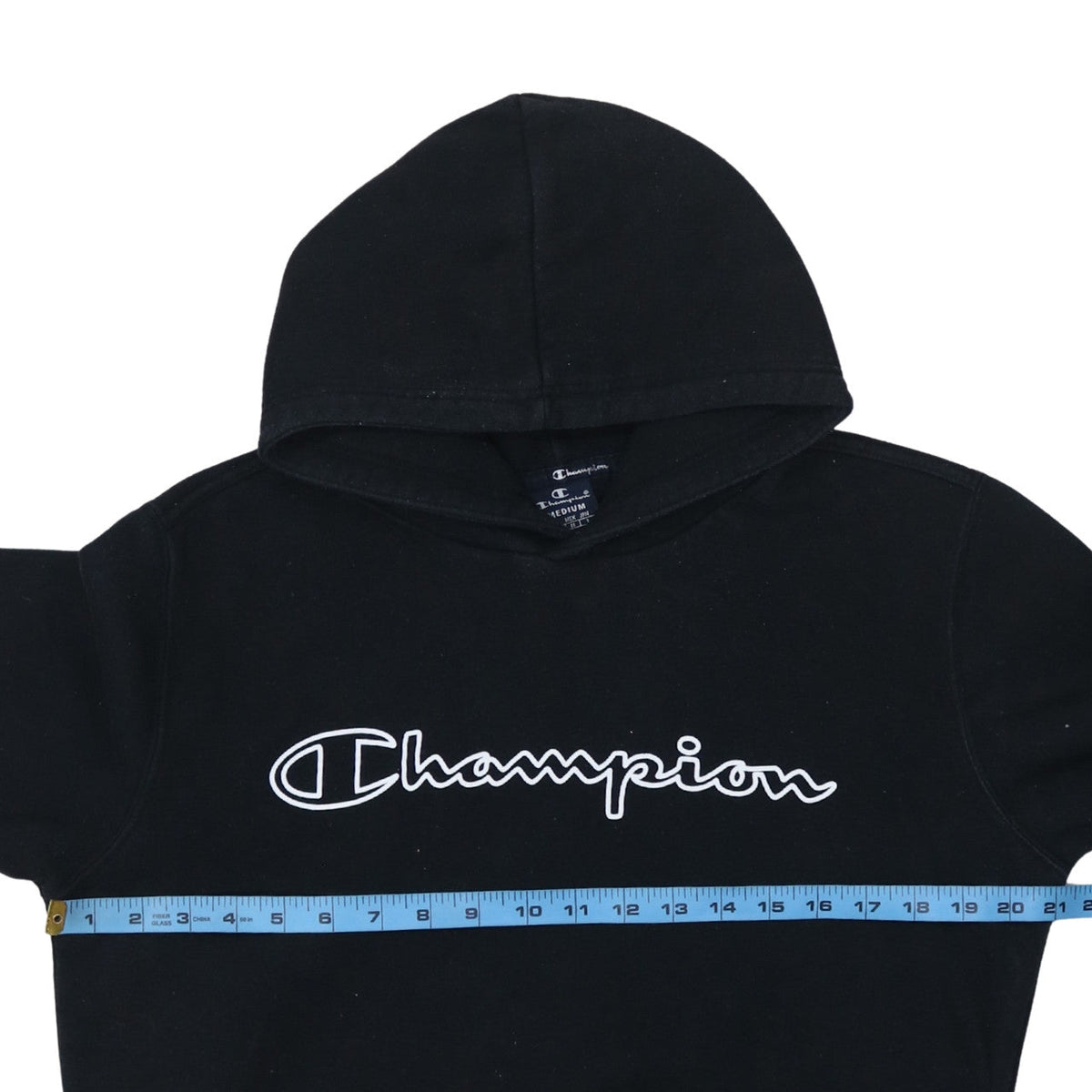 Champion Men's Black Medium Pullover Hoodie with Logo
