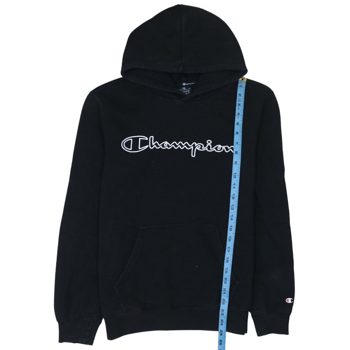 Champion Men's Black Medium Pullover Hoodie with Logo