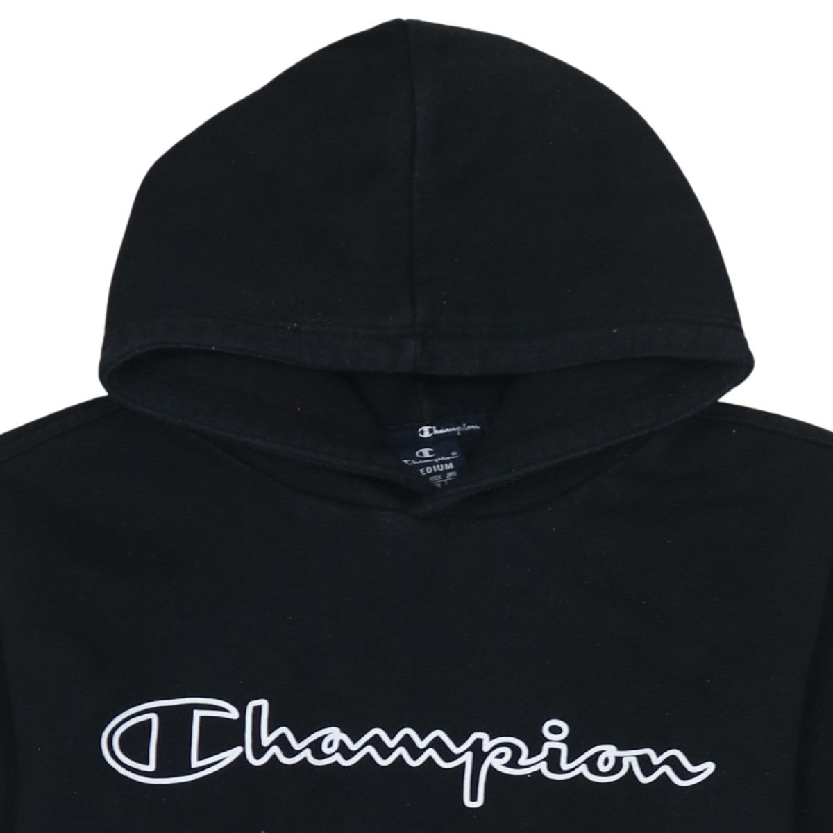 Champion Men's Black Medium Pullover Hoodie with Logo