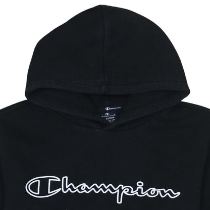 Champion Men's Black Medium Pullover Hoodie with Logo
