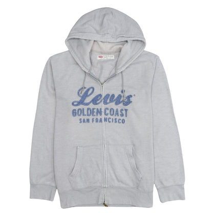Levi's Men's Grey Full Zip Hoodie 2XL Embroidered Classic Fleece