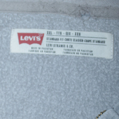Levi's Men's Grey Full Zip Hoodie 2XL Embroidered Classic Fleece