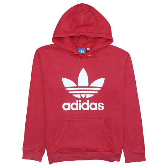 Mens UK Size L adidas Red Pullover Hoodie