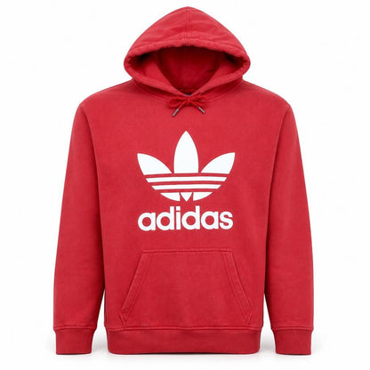 Mens UK Size L adidas Red Pullover Hoodie