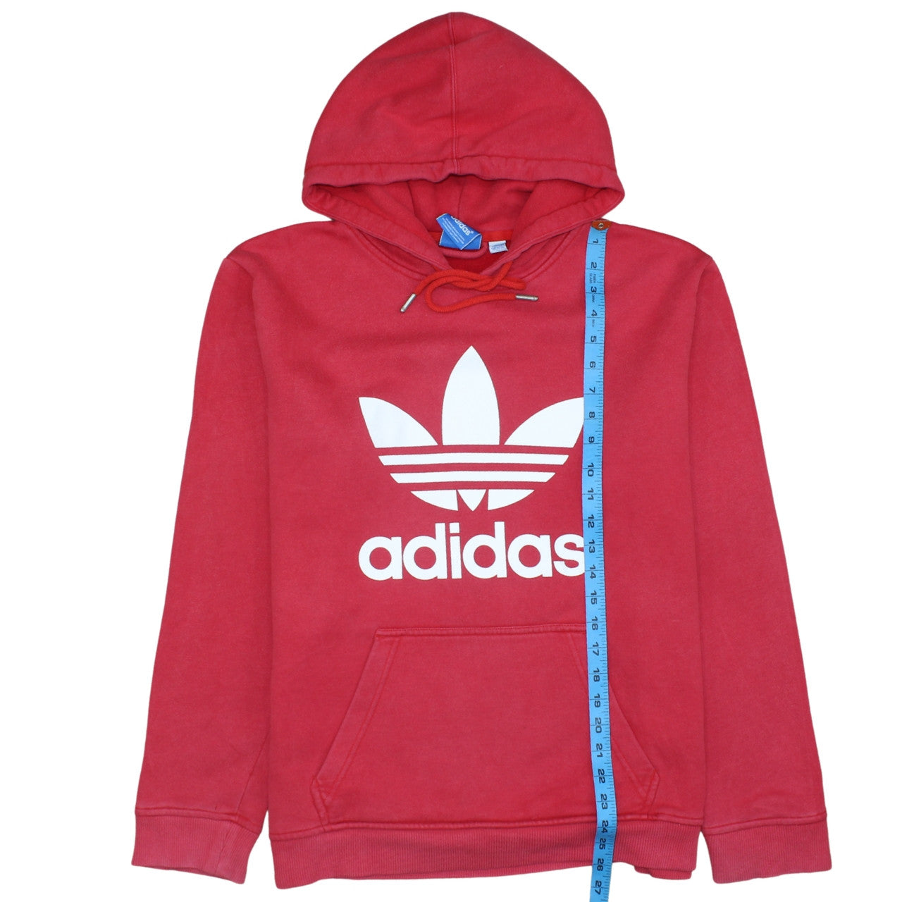 Mens UK Size L adidas Red Pullover Hoodie