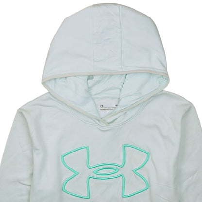 Under Armour Men's White Pullover Hoodie L Logo Fleece Sportswear