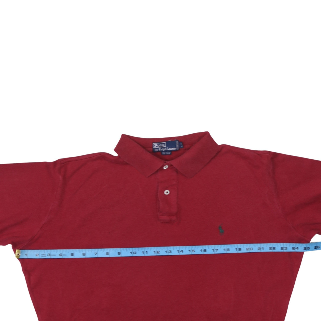 Ralph Lauren Men's Red Cotton Long Sleeve Polo Shirt Size L
