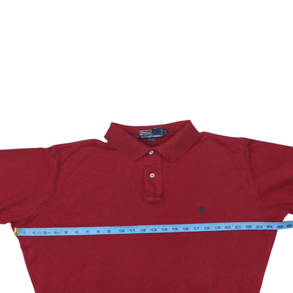 Ralph Lauren Men's Red Cotton Long Sleeve Polo Shirt Size L