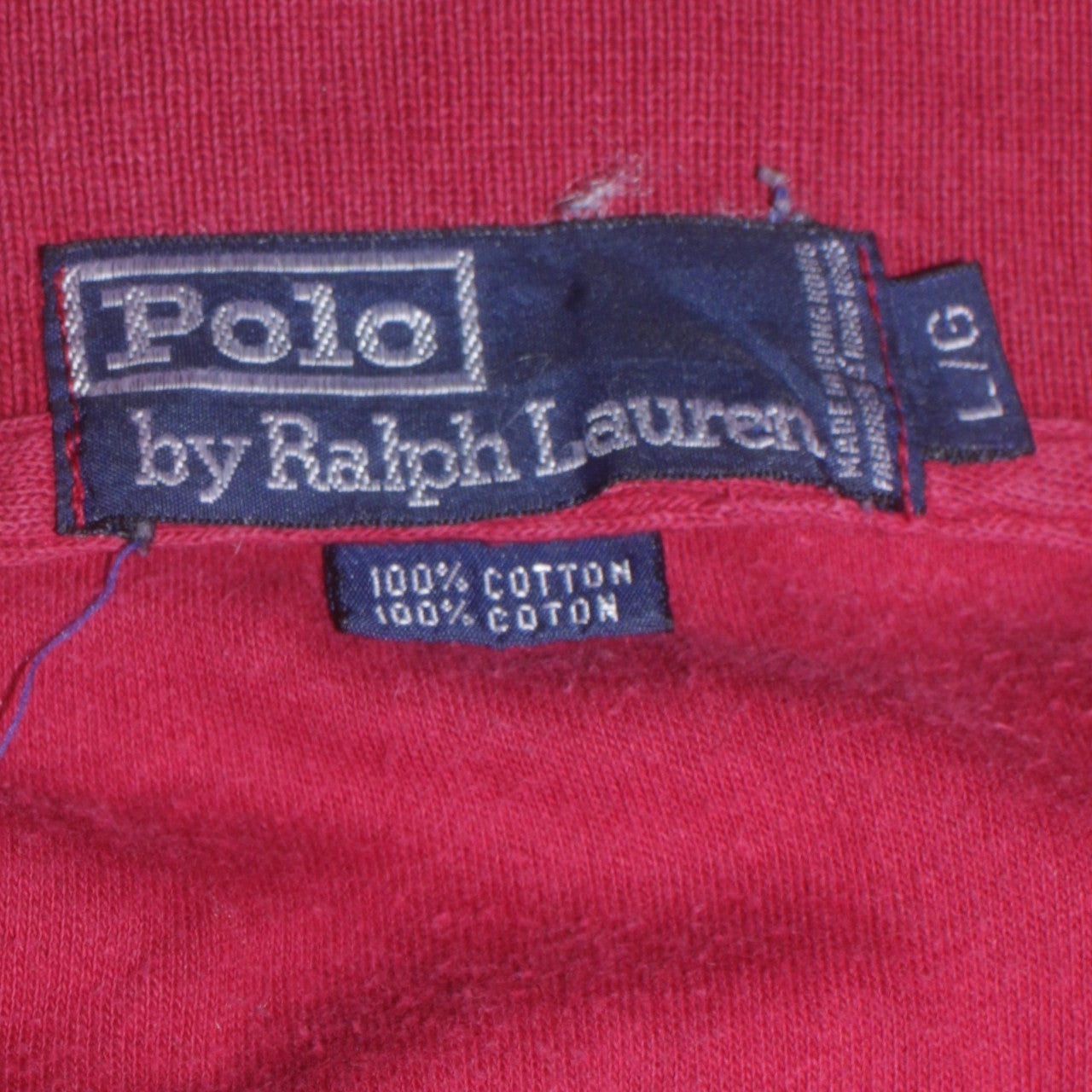 Ralph Lauren Men's Red Cotton Long Sleeve Polo Shirt Size L